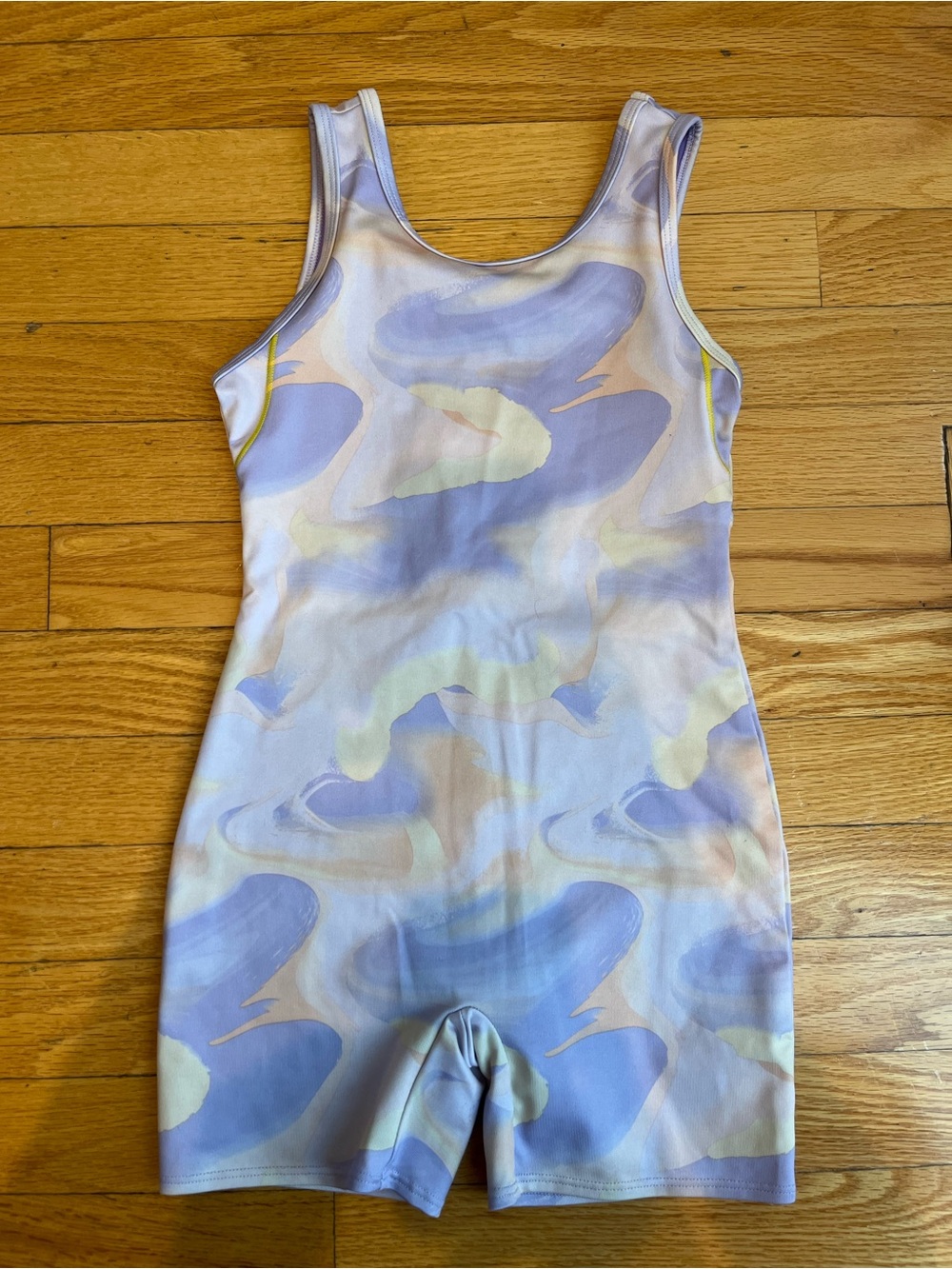 Cat & Jack Pastel Swirl One-Piece Romper - Lavender & Pale Yellow